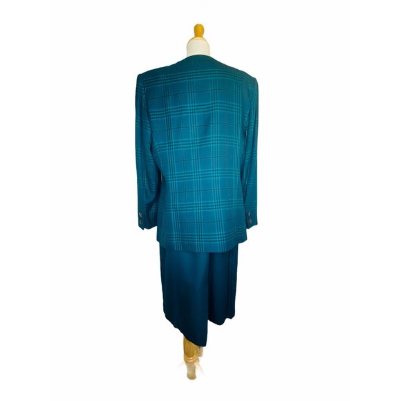Kasper for ASL Vintage Skirt Suit Tartan Plaid 16 - Picture 4 of 11